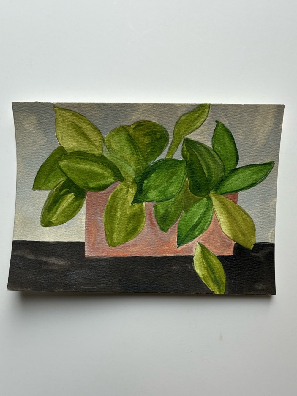 Green Leaf Still Life Wall Art Original Watercolor